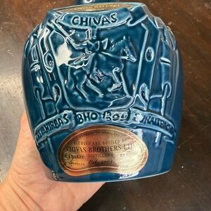 Vintage Chivas Brothers Blue Ceramic Decanter